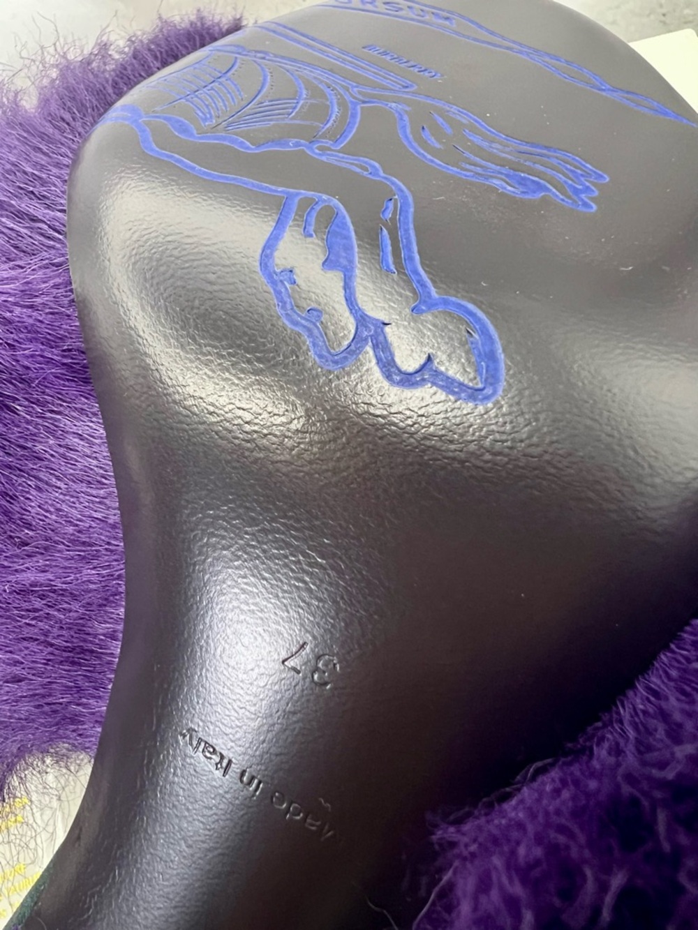 Burberry Purple Minnie Real Fur Shearling Stiletto Mules Full Inclusion. Size 37 - Picture 3 of 12